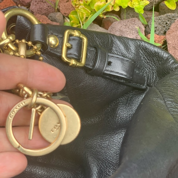 Coach Madison black leather Marielle Drawstring hobo bucket bag plus charms - Picture 11 of 15